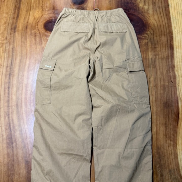 TNA Aritzia Women's Cargo Pants Small Cotton Baggy Wide leg Drawstring Nylon R1 - Picture 8 of 8